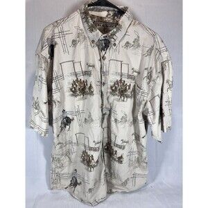 Bit and Bridle Men's Short Sleeve Western Shirt Cowboy Print